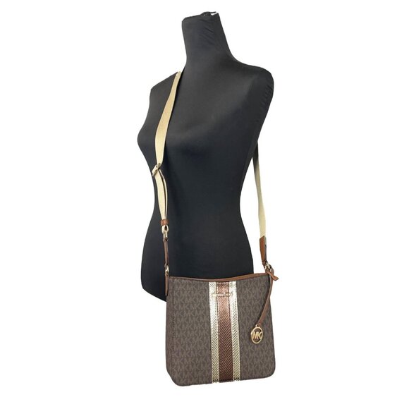 NEW Michael Kors Jet Set Travel Small Messenger Crossbody Bag Brown Handbag - Picture 3 of 8